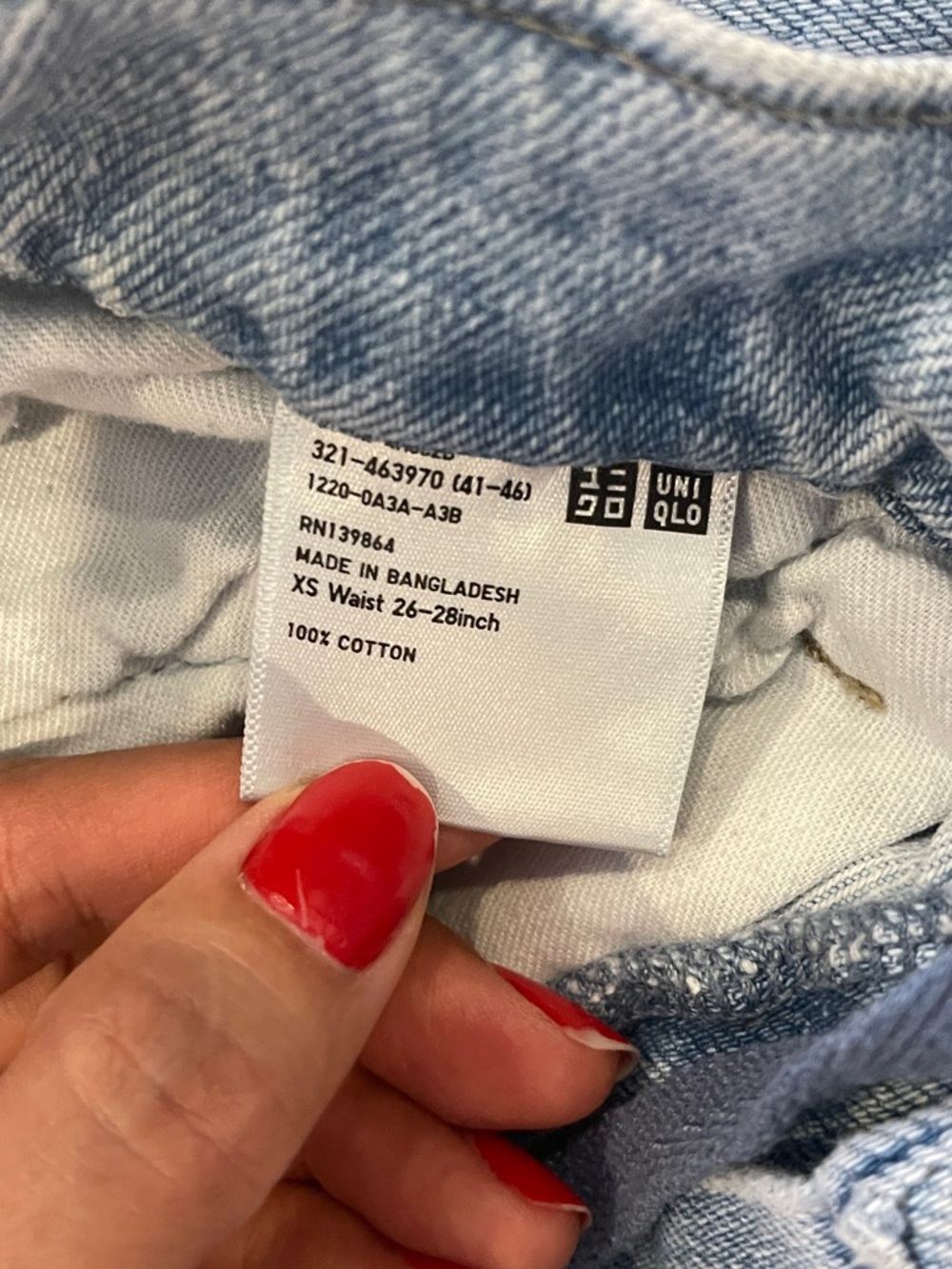 Uniqlo Light Wash Denim Jeans Size XS (fits 26-28”) - Picture 4 of 11